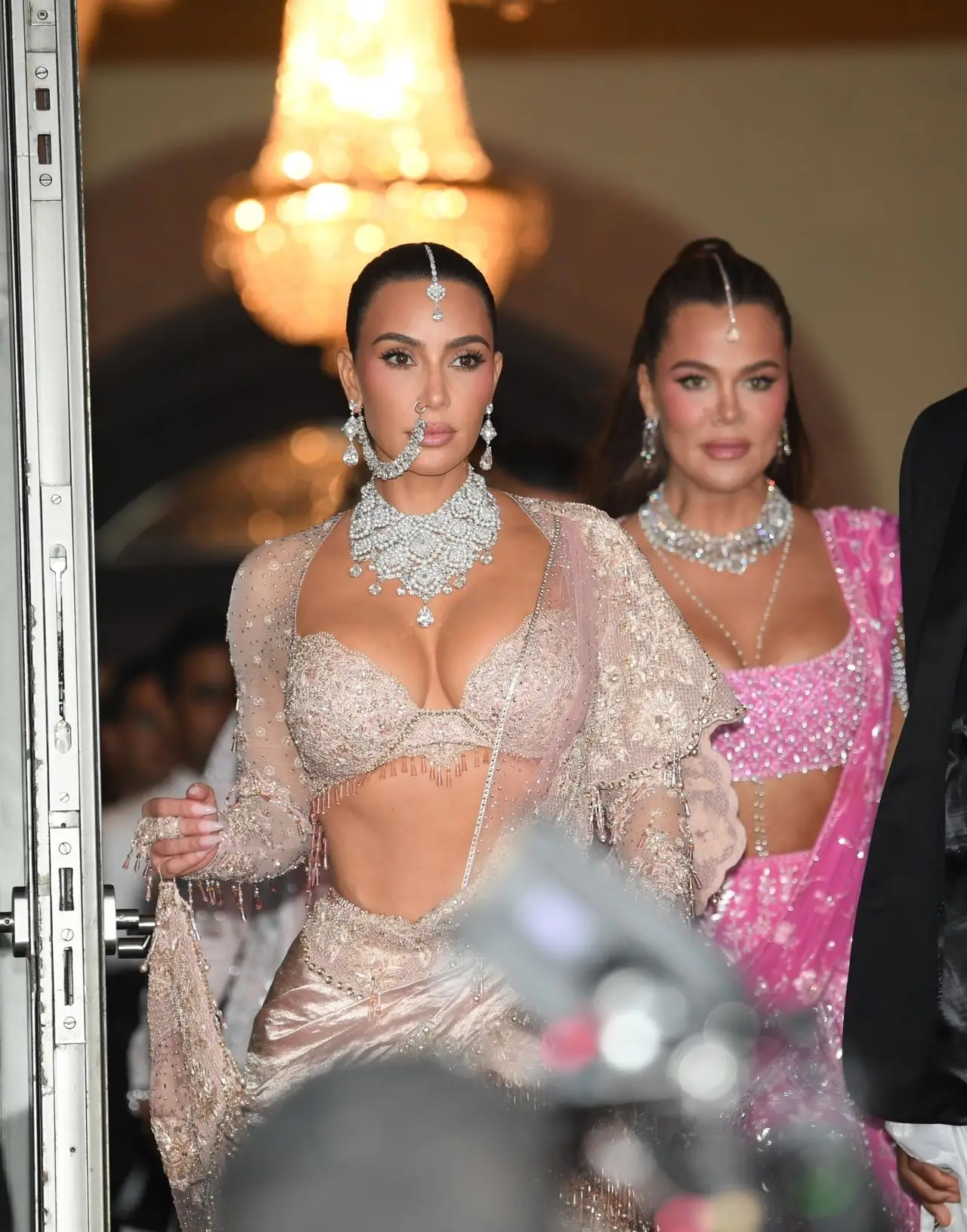 Kim and Khloe Kardashian At Anant Ambani And Radhika Merchant Wedding